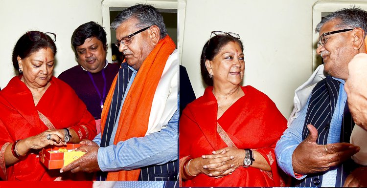 पूर्व सीएम वसुन्धरा राजे ने दी गुलाबचंद कटारिया को बधाई, राठौड़, पूनिया भी पहुंचे बधाई देने
