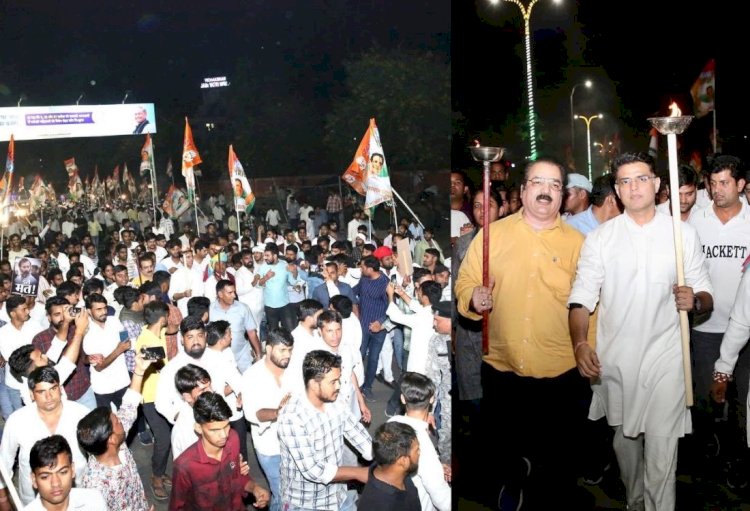 सचिन पायलट ने युवाओं संग निकाला मशाल जुलूस, जानें क्या कहा