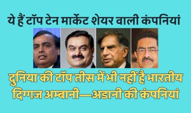अम्बानी, अडानी इन कंपनियों के कहीं नहीं अड़ते, ये हैं सबसे बड़ी मार्केटशेयर वाली टॉप टेन कम्पनियां
