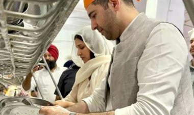 सिर पर पल्लू डाल राघव के साथ बर्तन धोती नजर आईं परिणीति चोपड़ा