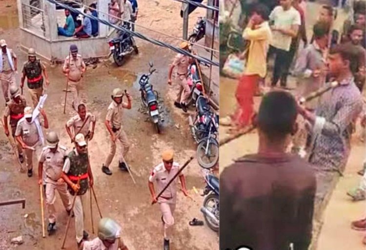 छात्रा को पानी में टॉयलेट पिलाने की घटना के बाद बवाल, दो गुटों में पत्थराव, पुलिस ने किया लाठीचार्ज