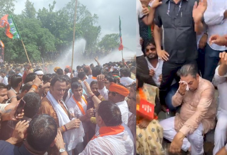 पुलिस का बल प्रयोग, कई नेता और कार्यकर्ता घायल, वसुंधरा राजे को छोड़कर सभी भाजपा नेता दिए दिखाई