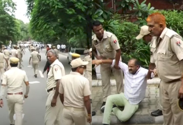 भाजपा युवा मोर्चा कार्यकर्ताओं पर बरसा पुलिस का डंडा, कई हुए घायल