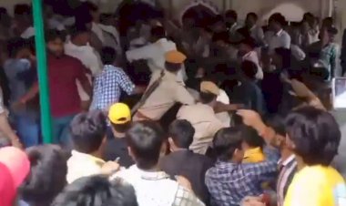 मंत्री रमेश मीणा और कांग्रेस प्रत्याशी हुकुमबाई मीणा के समर्थकों के बीच चले जमकर लात और घूंसें