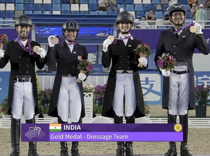 दिन 3: भारत ने ड्रेसेज टीम स्पर्धा में ऐतिहासिक स्वर्ण पदक जीता, कुल पदक संख्या 14
