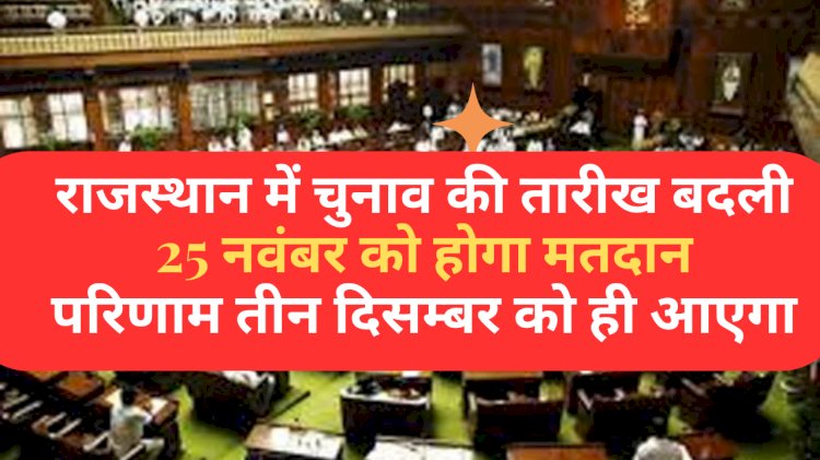 राजस्थान में चुनाव की तारीखें बदलीं: 25 नवंबर को होगा मतदान, पाली सांसद पीपी चौधरी ने लिखा था आयोग को पत्र