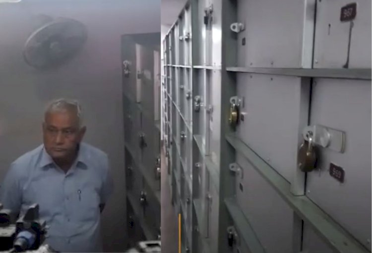 मीडिया को दिखाए गणपति प्लाजा के लॉकर्स, दावा- यहां छिपा है 50 किलो सोना और 500 करोड़ नकद
