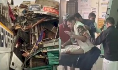 चूरू में स्लीपर बस और ट्रक में जोरदार भिड़ंत, दो की मौत, दो महिलाओं समेत कई घायल