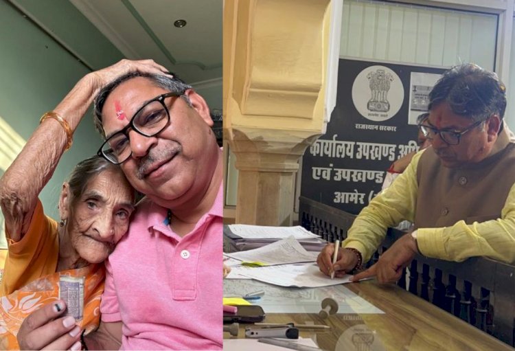 मां से जीत का आशीर्वाद और 100 रुपए का शगुन लेकर सतीश पूनिया ने ठोकी ताल