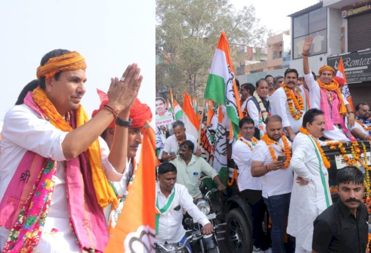 10 हजार समर्थक के साथ सांगानेर प्रत्याशी पुष्पेंद्र भारद्वाज ने दिखाई अपनी सियासी ताकत