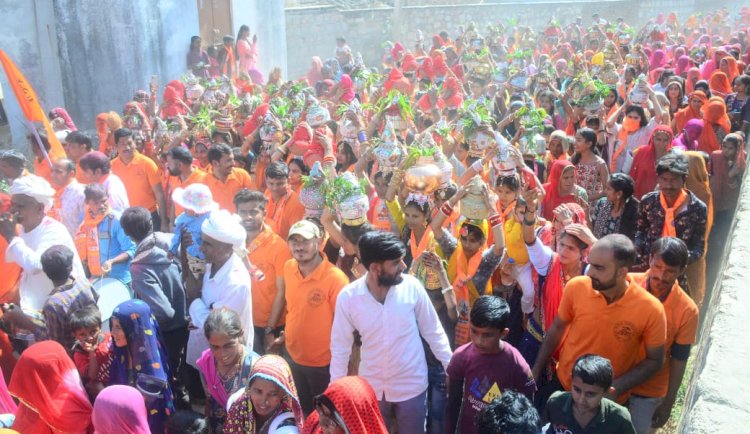 मांडोली में श्रीराम प्रतिष्ठा महोत्सव के लिए कलश यात्रा निकाली