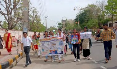 स्वीप की गतिविधि छात्र-छात्रों द्वारा रैली , रंगोली निकाल कर की गयी