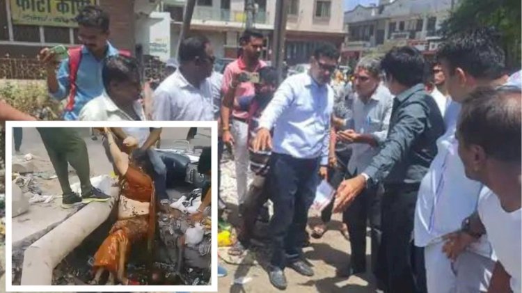 पूर्व सभापति कुसुम सोनी की मवेशियों के कारण नाले में गिरने से प्रशासन हरकत में आया, भाजपाइयों ने किया जमकर विरोध, XEN को घेरा