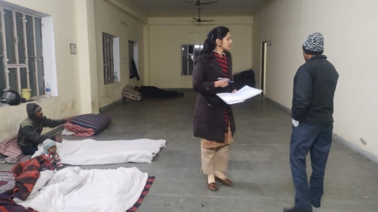 रैन बसेरों की स्थिति पर सचिव का औचक निरीक्षण